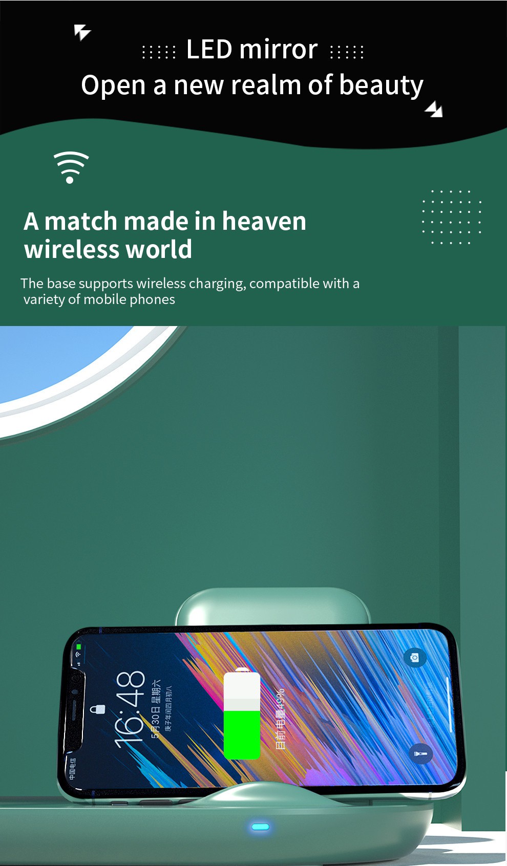 desktop mirrior with wireless charger 8 desktop mirrior with wireless charger 8